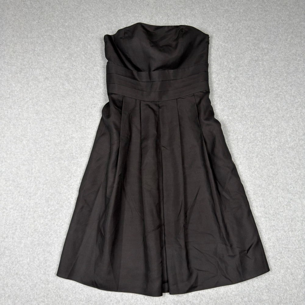 Ann Taylor Womens Strapless Pleated Fit and Flare Cocktail Dress Black Size 4